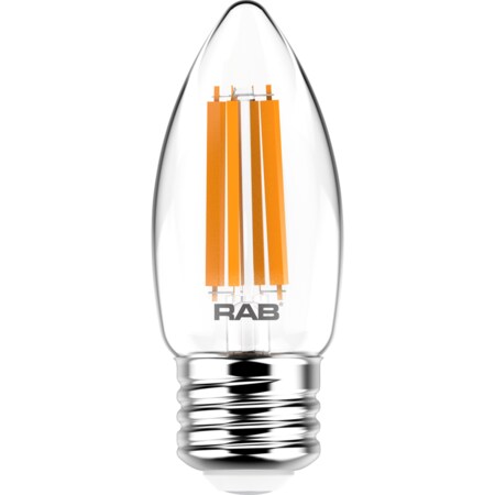 Rab FILAMENT B11 3.3W 40EQ 300LM E26 CRI90 2700K DIM CLEAR B11-3-E26-927-F-C